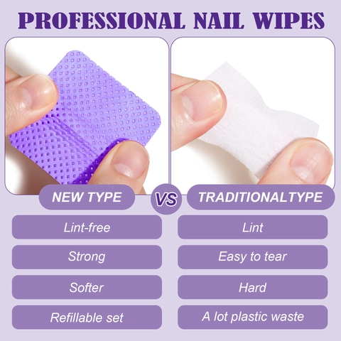 Lint-Free Nail Wipes Non-Woven Fabric Polish Remover Pads Professional Manicure Eyelash Cleaning Tool For Nail Salon
