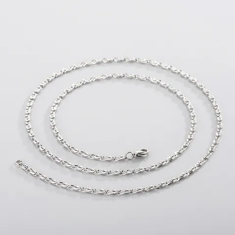 Minimalist 316L Stainless Steel Chain Necklace For Women Men Geometric Twisted Link Basic DIY Jewelry Accessory