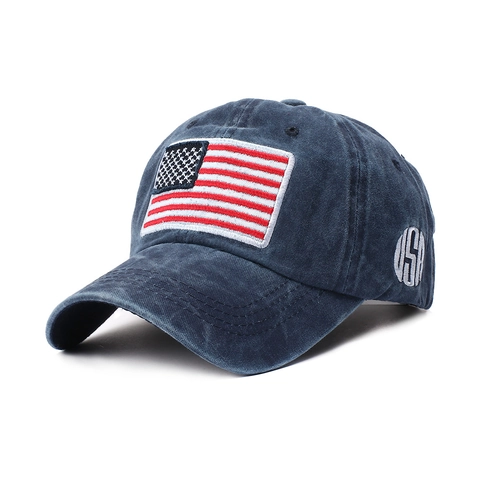 Cappello Da Baseball In Cotone Lavato Consumato Con Ricamo Bandiera USA USA Retro Regolabile Berretto Da Sole Uomo Donna