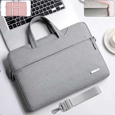 Laptop Bag Waterproof Oxford Cloth Shockproof Fleece Lining Briefcase With Trolley Strap For Business Travel Men Women