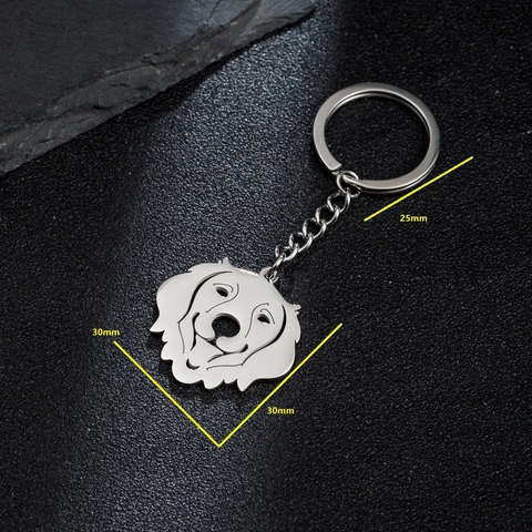Roestvrij Staal Hond Sleutelhanger Opengewerkt Huisdier Dier Hanger Sleutelring Voor Hondenhobbyisten Sieraden