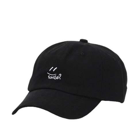 Casquette De Baseball En Coton Broderie Smile Réglable Visière Courbée Chapeau De Soleil Décontracté Extérieur Homme Femme