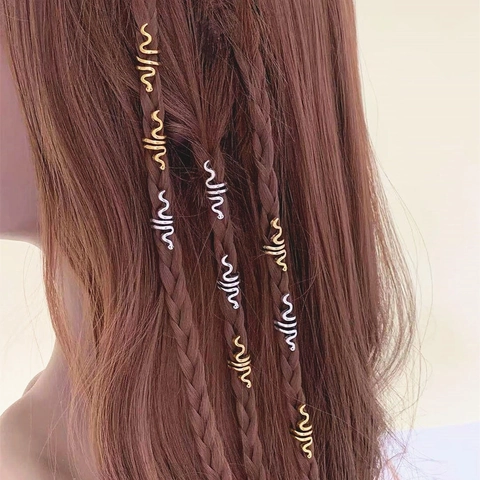 Retro Snake Shape Braiding Hair Rings Alloy Metal Spiral Braid Clips Ethnic Hair Jewelry Accessory For Women Men