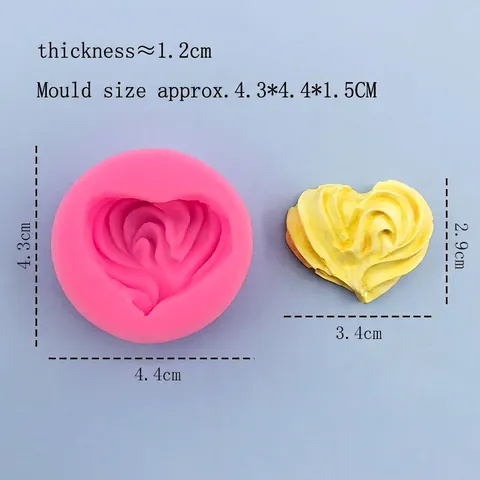 Stampo in Silicone a Forma di Cuore a Spirale per Torta Fondente Cioccolato Sapone Candela Aromaterapia Fai da Te Strumento Rosa