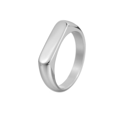 Titanstahl Ring Für Herren Damen Poliert Abgerundet Siegelring Gold Silber Schwarz Minimalistischer Modeschmuck Zubehör