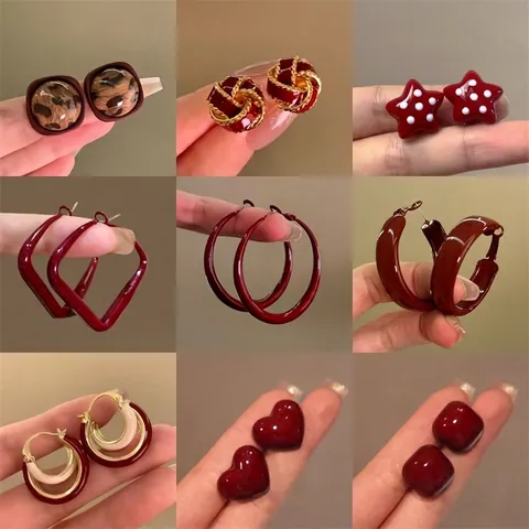 Vintage Leopard Print Resin Earrings For Women Geometric Square Heart Knot Jewelry With 925 Sterling Silver Earring Post
