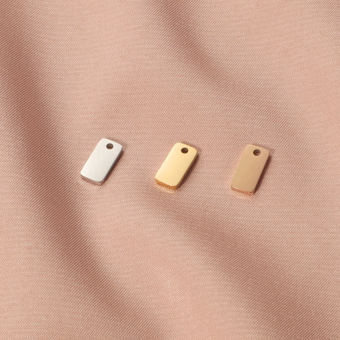 Roestvrijstalen Rechthoekige Label Hangers Gepolijst Blanco Charms Voor DIY Sieraden Maken Accessoires