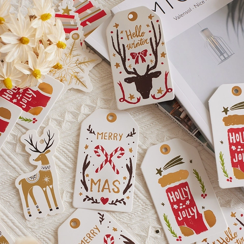 Etichette Regalo Natale Cartoncino Etichette Appese Carta Biglietti Messaggio Per Decorazione Albero Natale Confezione Regalo Accessori Festa