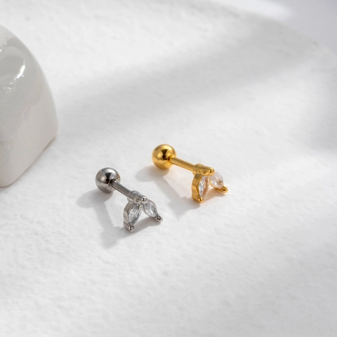 Pendientes De Piercing Para Cartílago Y Ear Cuffs Acero Inoxidable Cobre Circonita Cúbica Geométrica Flor Para Mujeres