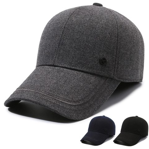 Winter Baseballkappe Aus Wollmischung Mit Ohrenklappen Winddichte Warme Verdickte Outdoor Mütze Für Herren