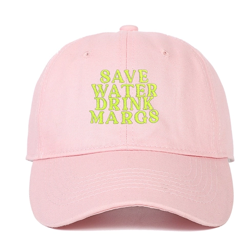 Berretto Da Baseball In Cotone Ricamato Save Water Drink Margs Regolabile Casual Parasole Dad Hat Streetwear Visiera Curva