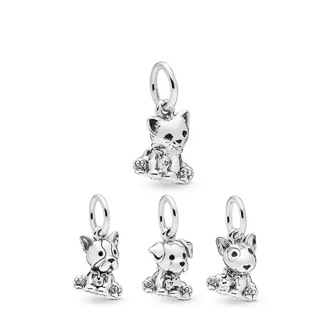 Alloy Enamel Dog Mom Bone Paw Print Charm Pendant For DIY Jewelry Making Bracelet Necklace Cute Animal Puppy Kitten Bead