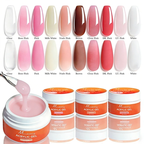 Professional Nail Extension Gel Acrylic UV LED Curable Fast Building Manicure Enhancement Nude Colors Crystal Clear Salon Quality