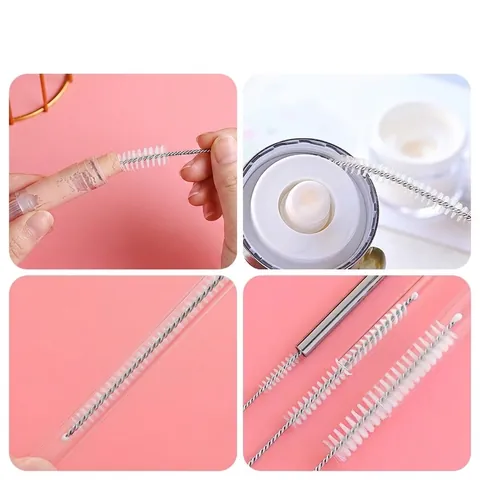 Cepillo Limpieza Pajitas Acero Inoxidable 304 Flexible Cerdas Nylon Con Punta Protectora Para Biberón Tubo