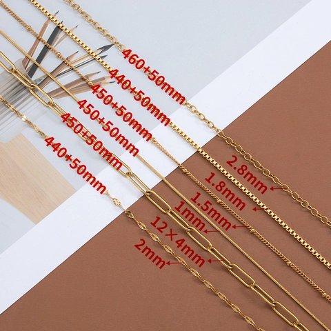 Stainless Steel Adjustable Chain Necklace With Lobster Clasp For DIY Jewelry Making Fashion Accessory Base Chain