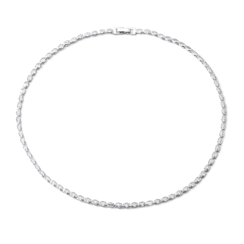 Copper Tennis Necklace And Adjustable Bracelet Marquise Baguette Zircon 18K Gold Plated Elegant Jewelry For Women