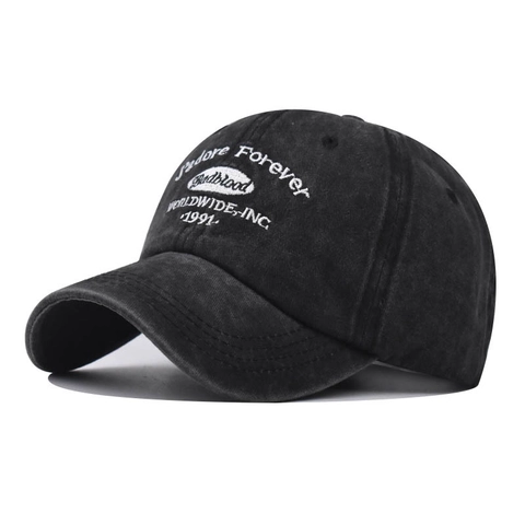 Cappello Da Baseball In Cotone Lavato Ricamo Lettere Retrò Outdoor Regolabile Cappello Da Sole Visiera Curva