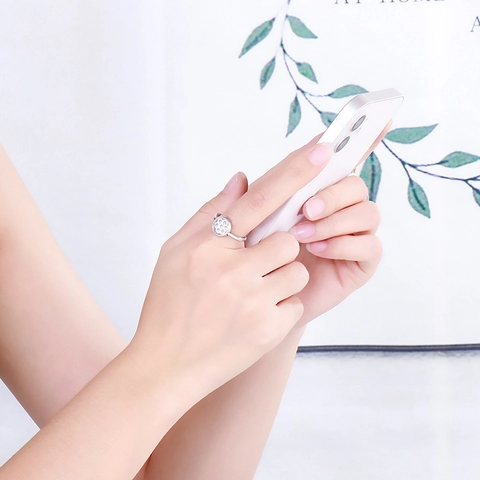 Stainless Steel Ring For Women Hollow Geometric Flower Mandala Pattern With Zircon Elegant Fashion Jewelry Accessory