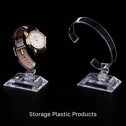Soporte Exhibición Reloj Acrílico Transparente Soporte Pulsera Forma C Estante Joyería Mostrador Desmontable Claro