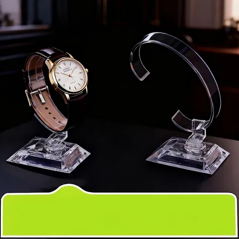 Watch Display Stand Transparent Acrylic C-Shaped Bracelet Holder Countertop Jewelry Rack Detachable Clear Minimalist