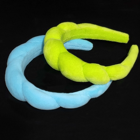 Thickened Twisted Sponge Headband Puffy Velvet Fabric Hair Band And Plush Wristband For Face Washing Spa Makeup Women Handmade