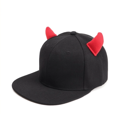 Cappello Da Baseball Con Corna Da Diavolo Acrilico Tesa Piatta Hip Hop Snapback Berretto Per Uomini Donne Novità Festa