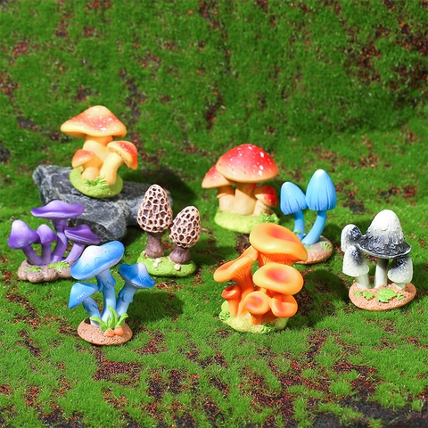 Miniatuur Paddestoel Ornamenten Hars Ambachten Voor DIY Micro Landschap Decor Feeëntuin Terrarium Pastorale Stijl