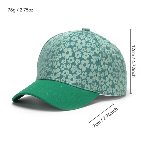 Floral Print Baseball Cap Für Damen Polyester Atmungsaktiv Sonnenschutz Outdoor Peaked Hat Mit Verstellbarer Metallschnalle