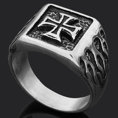 Anello Vichingo Martello Di Thor Testa Di Lupo Acciaio Inossidabile Rune Nordiche Stile Punk Gotico Da Uomo