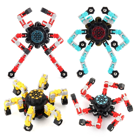 Giroscopio Mecánico De Dedo DIY Deformable Fidget Spinner Alivio Del Estrés Descompresión Juguete Plástico Bolas De Metal