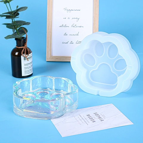 Kattenpoot Siliconen Mal DIY Epoxyhars Voor Asbak Sieraden Opbergschaal Spiegeloppervlak Anti-aanbak Flexibel Duurzaam