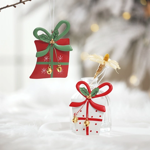 Decorazioni Appese Di Natale In Metallo Forma Scatola Regalo Con Campanelli Fiocchi Fiocco Di Neve Albero Natale
