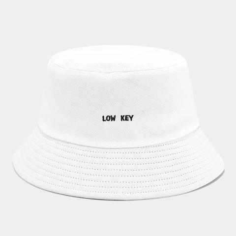 Sombrero De Pescador De Algodón Bordado De Letras Low Key Simple Parte Superior Plana Protección Solar Exterior Transpirable Unisex Casual