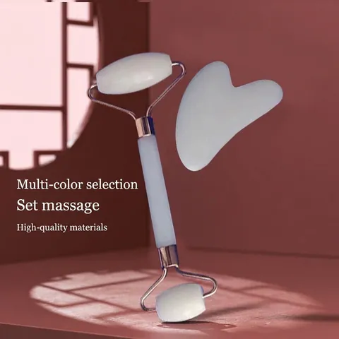 Facial Roller And Gua Sha Tool Resin Double Head Face Massager Heart Shaped Scraping Plate Skincare Beauty Massage