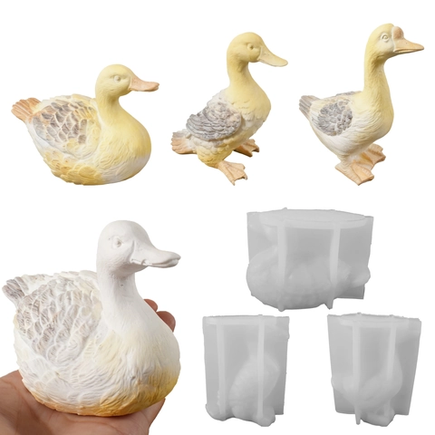 Duck Silicone Mold 3D Animal Shape For Aromatherapy Candle Making Soap Resin DIY Plaster Ornaments Baking Cake Decorating