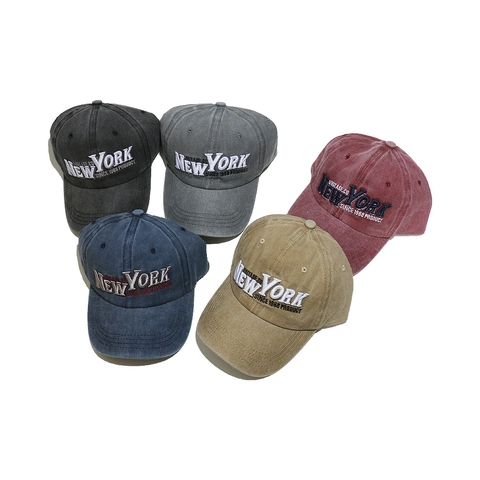 Baseball Cap Washed Cotton New York Embroidery Vintage Sun Hat Adjustable Dad Hat For Men Women Casual Outdoor