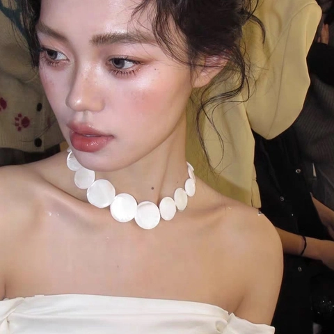 Κολιέ Choker Με Στρογγυλούς Δίσκους Από Φυσικό Κοχύλι Μινιμαλιστικό Μποέμ Κοσμήματα Παραλίας Για Γυναίκες Κομψό