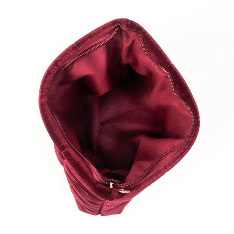 Samt Gesteppte Kosmetiktasche Große Kapazität Kulturbeutel Tragbarer Reise Make-up Organizer Reißverschluss