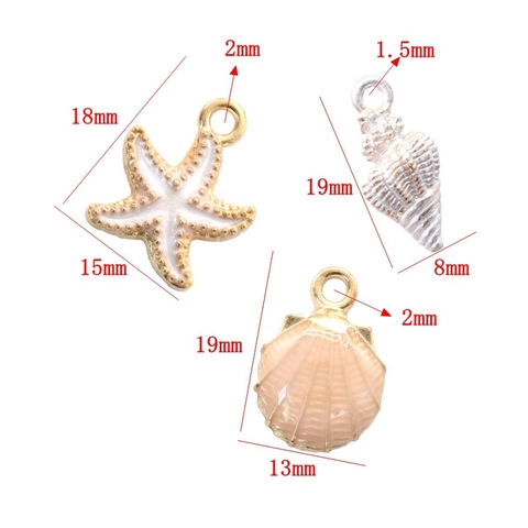 Étoile De Mer Coquille Conque Breloques Alliage Zinc Émail Pour Fabrication Bijoux DIY Bracelet Collier Artisanat Thème Océan