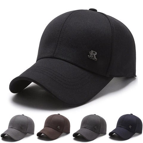 Baseballpet Heren Polyester Ademend Zonbescherming Verstelbaar Outdoor Casual Sport Hoed Met Metalen Logo