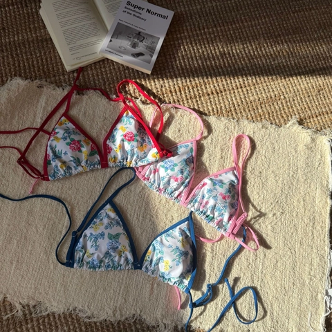 Bikini Top And Bottom Swimsuit Triangle Padded Underwire Lace Up Leopard Floral Print High Cut Polyester Elastane Women