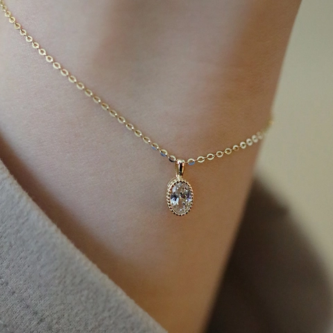 Pulsera De Plata De Ley 925 Con Cristal Blanco Ovalado Chapado En Oro Joyería Minimalista Lágrimas De Sirena Mujer