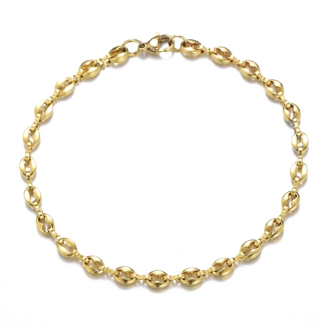 Pulsera De Eslabones Mariner De Acero Inoxidable Cadena De Grano De Café Pulido De Alta Moda Joyería Para Hombre Mujer