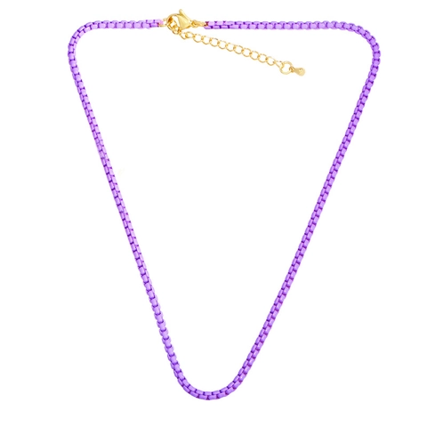 Bohemia Candy Color Box Halskette Für Frauen Bunte Emaille Kupfer Schlüsselbeinkette Minimalistischer Verstellbarer Schmuck