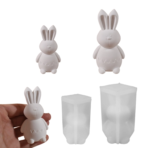 Hasen Silikonform 3D Sitzender Hase Form Für DIY Kerzen Seife Gips Harz Handwerk Kuchen Schokolade Backen Dekorieren