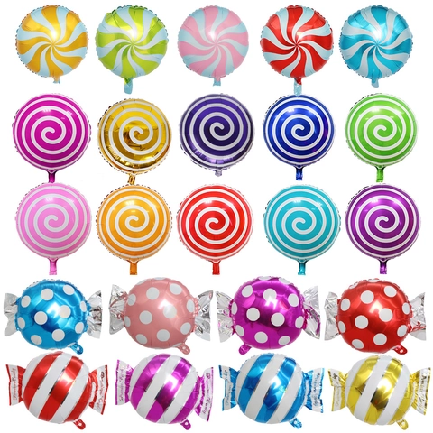 Palloncini In Alluminio Forma Lecca Lecca Caramella Colorata Spirale Pois Per Decorazione Festa Di Compleanno Celebrazione Festival