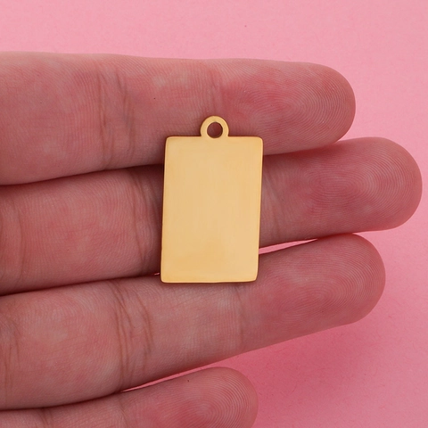 Rectangular Pendant Accessories Blank 304 Stainless Steel Mirror Polished Geometric Square Tags For DIY Jewelry Making