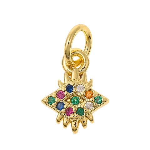 Ciondoli In Rame Placcati Oro Con Zirconi Colorati Simpatico Cuore Ananas Farfalla Stella Accessori Per Creazione Gioielli DIY