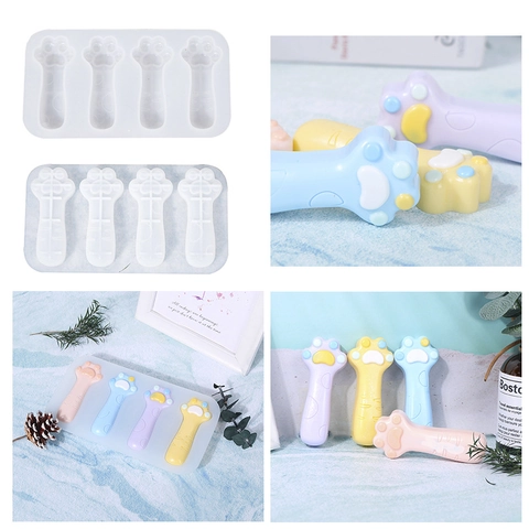 Stampo In Silicone Zampa Di Gatto DIY Lecca Lecca Ghiaccio Resina Artigianato Cucina Macaron Forme Carine