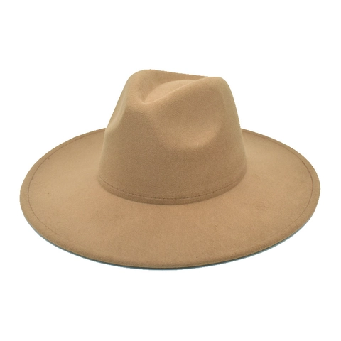 Women Men Wide Brim Fedora Hat Classic Solid Color Felt Jazz Hat Retro Autumn Winter Warm Fashion Travel Accessories
